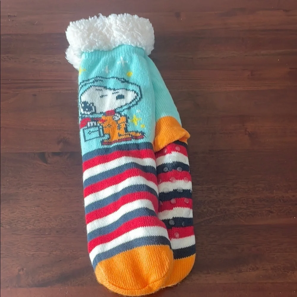 Peanuts Casual Socks Orange Red Cozy Design